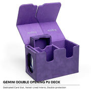 SANSEKING - GEMINI DOUBLE OPENING DECK BOX (160+ CARDS) - PURPLE - Immagine 2