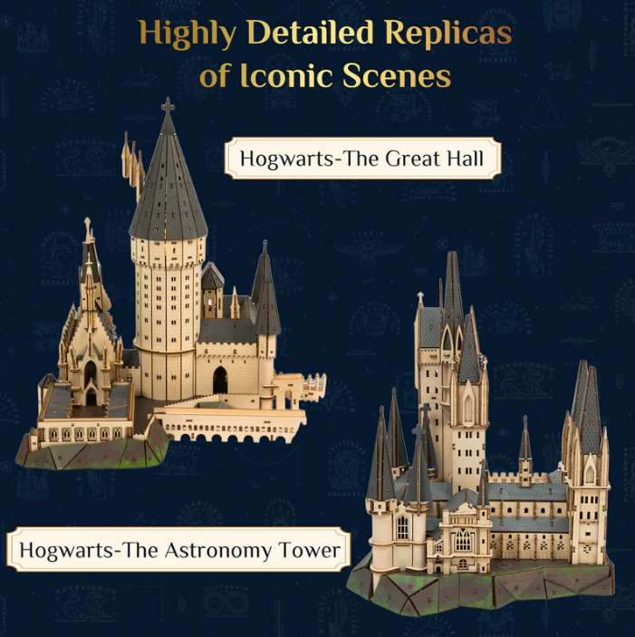 HARRY POTTER - HOGWARTS - THE ASTRONOMY TOWER - WOODEN SCENE - Immagine 4
