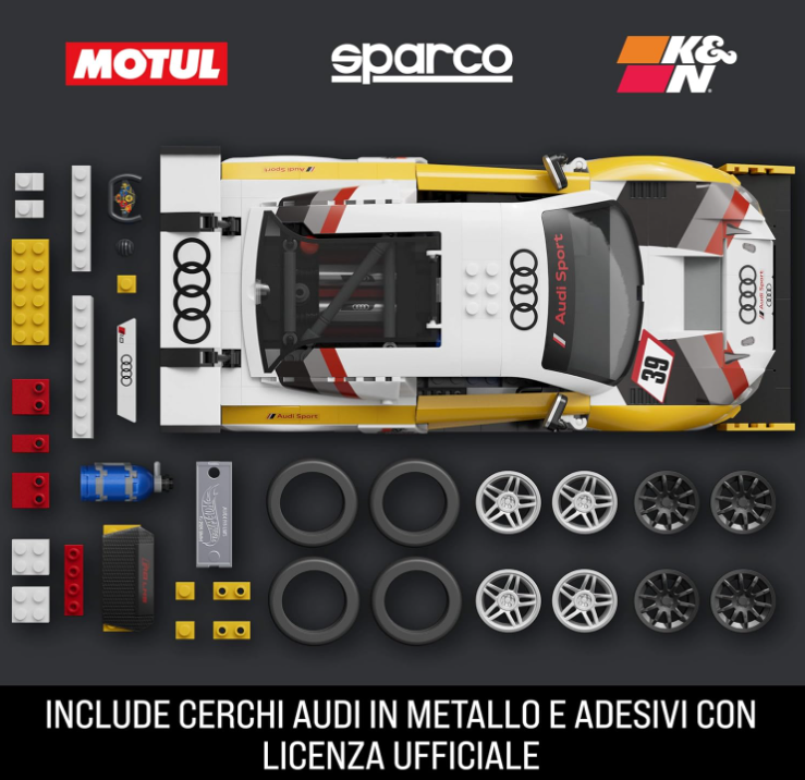 JFT18 - BRICK SHOP X HOT WHEELS - AUDI R8 LMS - SET DA COSTRUIRE - Immagine 2
