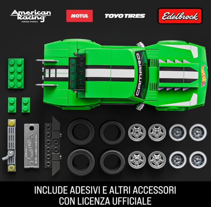 JFT16 - BRICK SHOP X HOT WHEELS - CUSTOM 68 CAMARO - SET DA COSTRUIRE - Immagine 3