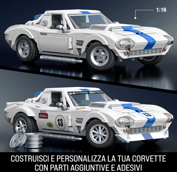 JGR31 - BRICK SHOP X HOT WHEELS - CORVETTE GRAND SPORT - SET DA COSTRUIRE - Immagine 2