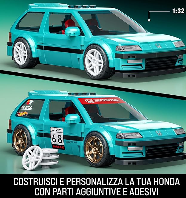 JHF62 - BRICK SHOP X HOT WHEELS - HONDA CIVIC EF CUSTOM '90 - SET DA COSTRUIRE - Immagine 2