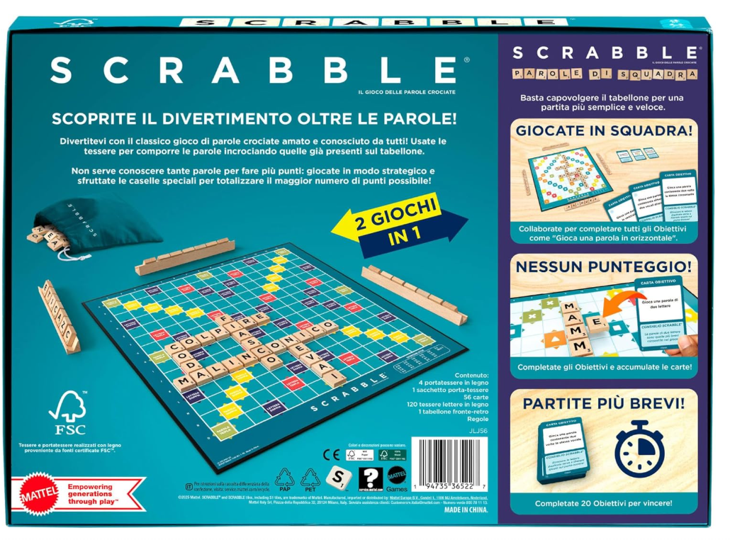 JLJ56 - SCRABBLE WOOD - GIOCO DA TAVOLO - Immagine 3