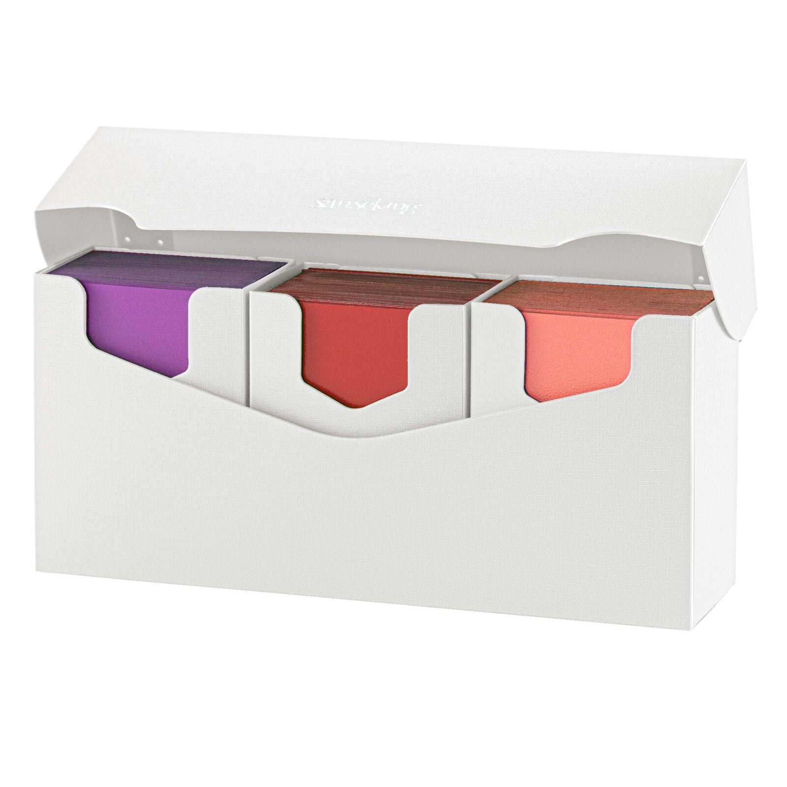 SANSEKING - PLASTIC DECK BOX (240+ CARDS) - WHITE - Immagine 3