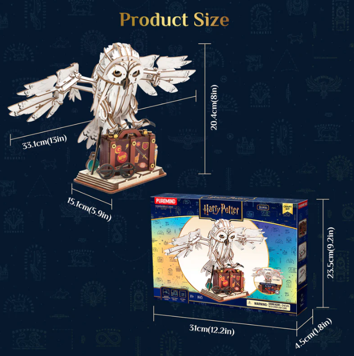 HARRY POTTER - MAGIC COLLECTIBLES - HEDWIG - WOODEN SCENE - Immagine 6