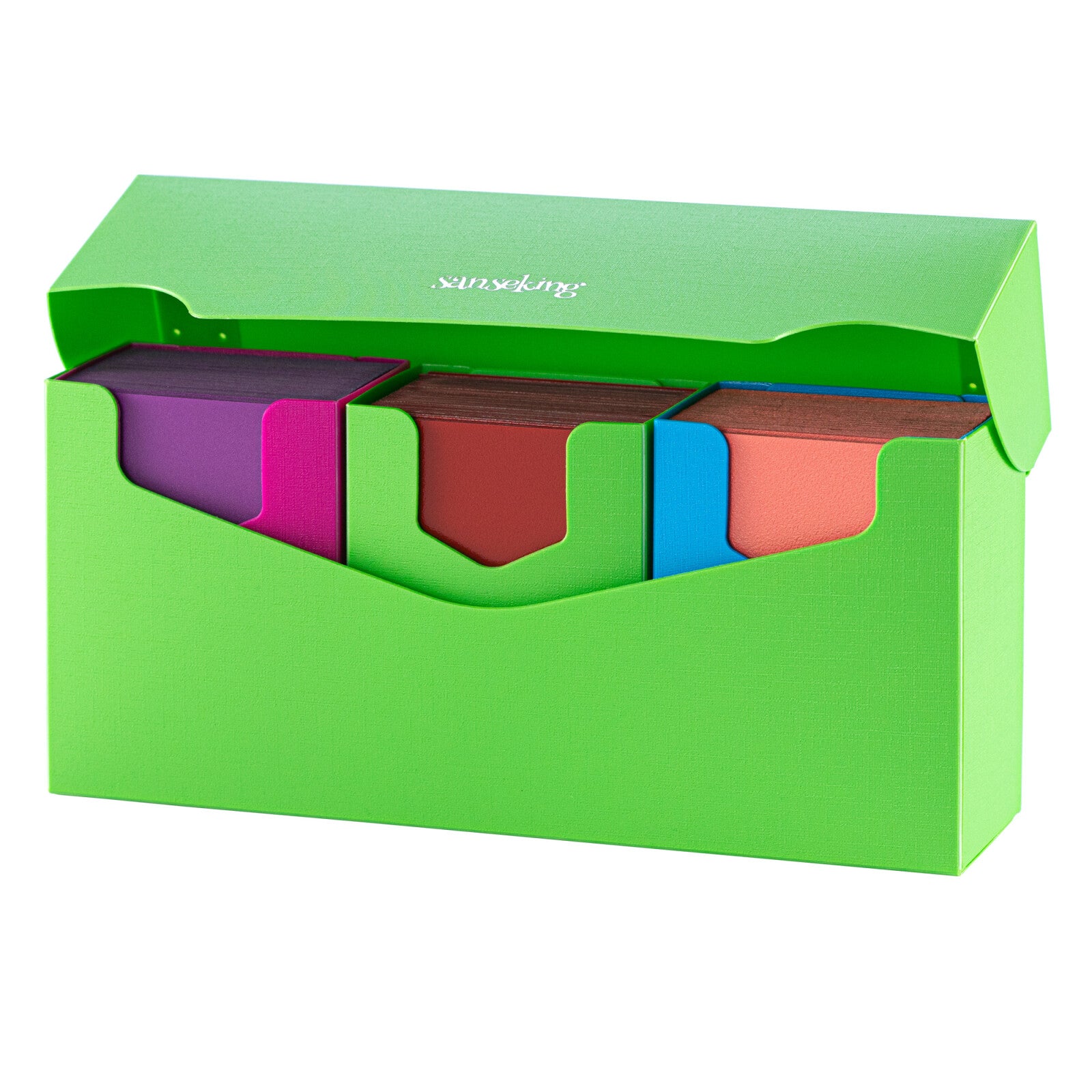 SANSEKING - PLASTIC DECK BOX (240+ CARDS) - GREEN - Immagine 3