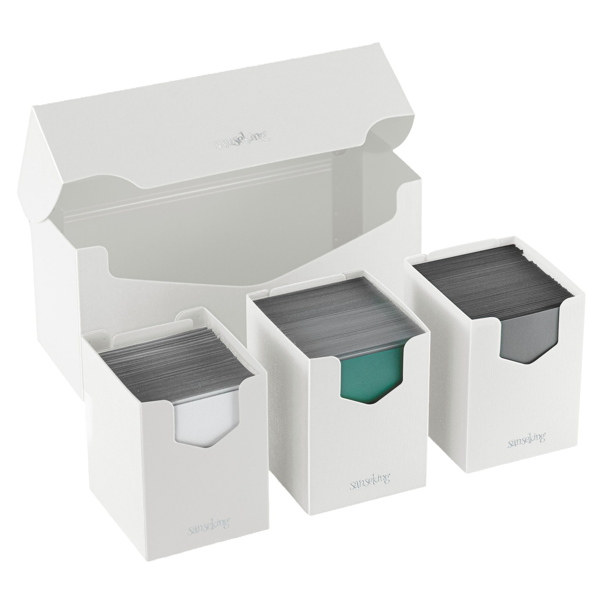 SANSEKING - PLASTIC DECK BOX (300+ CARDS) - WHITE - Immagine 4