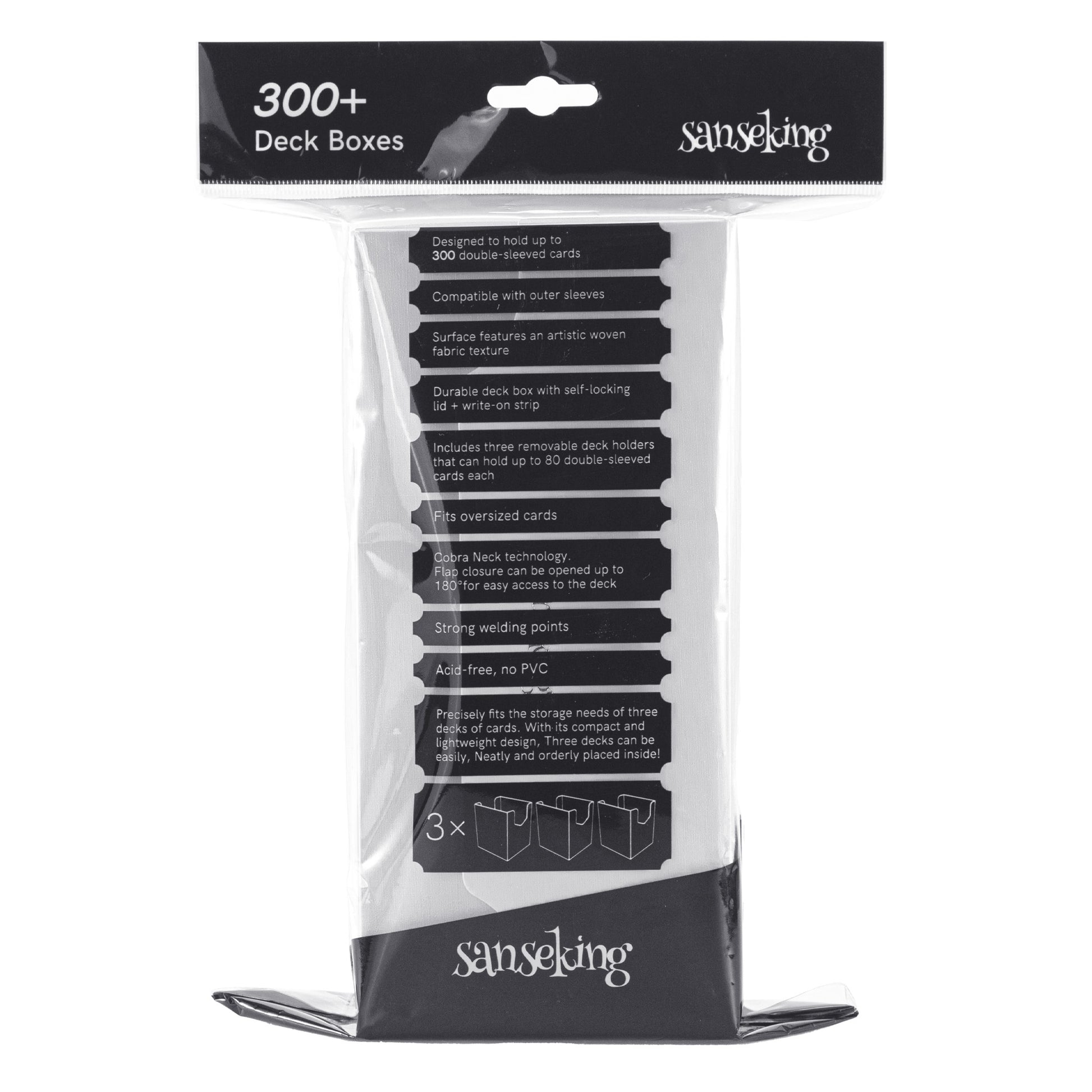 SANSEKING - PLASTIC DECK BOX (300+ CARDS) - WHITE - Immagine 6