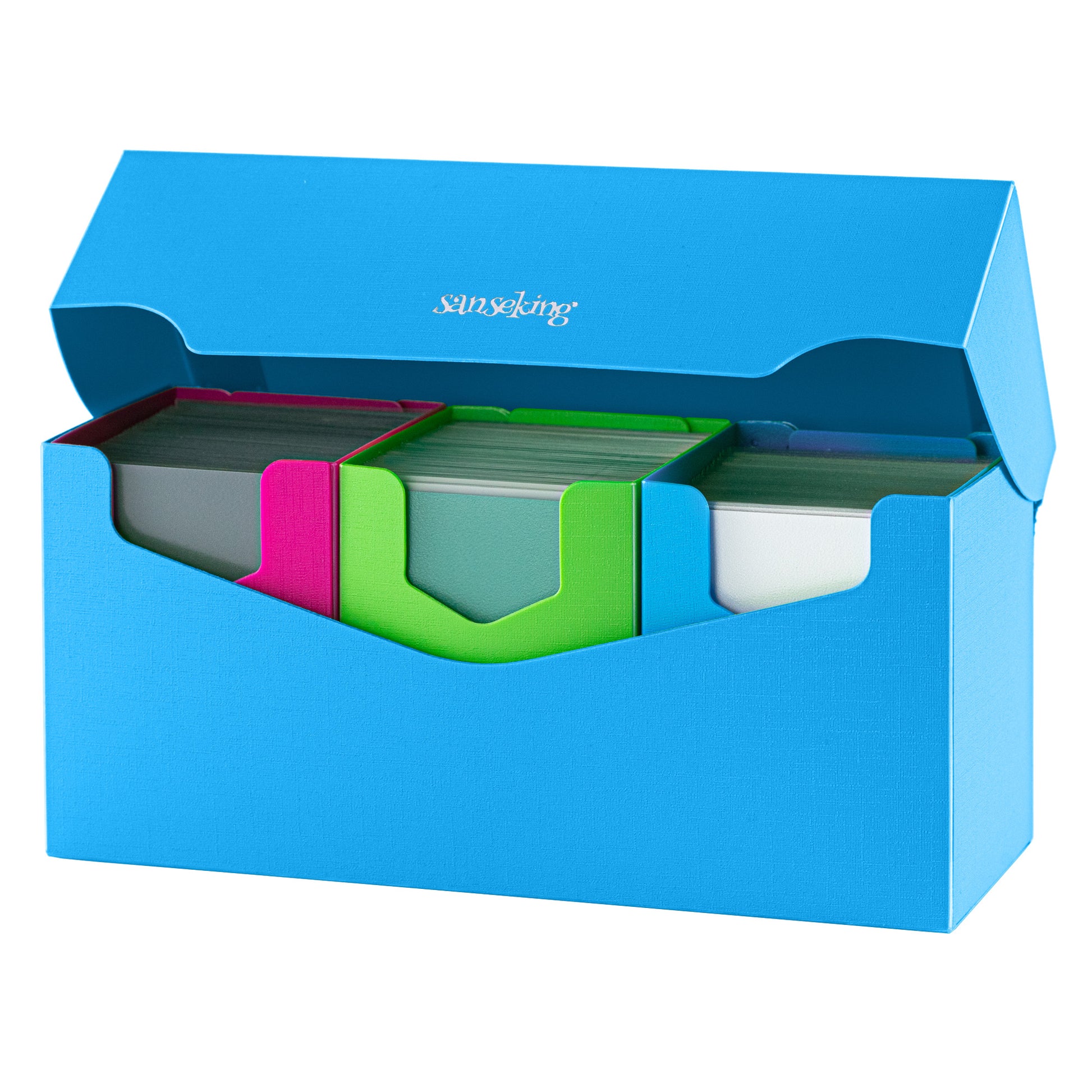 SANSEKING - PLASTIC DECK BOX (300+ CARDS) - BLUE - Immagine 3