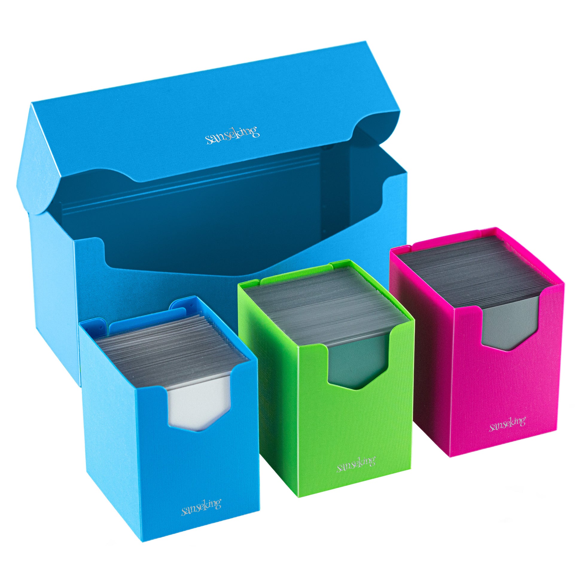 SANSEKING - PLASTIC DECK BOX (300+ CARDS) - BLUE - Immagine 4