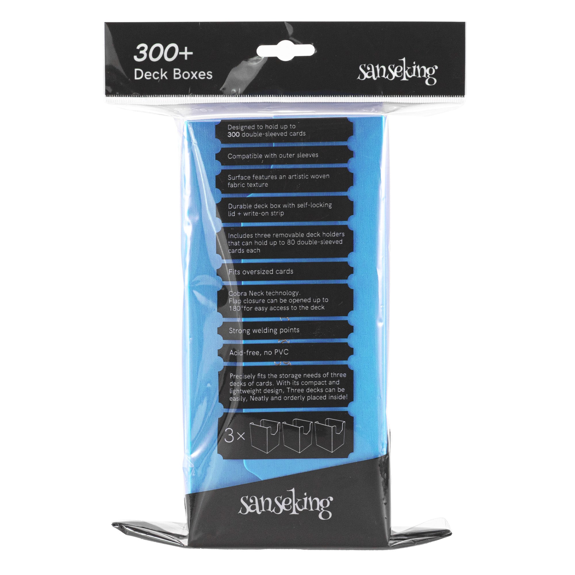 SANSEKING - PLASTIC DECK BOX (300+ CARDS) - BLUE - Immagine 6