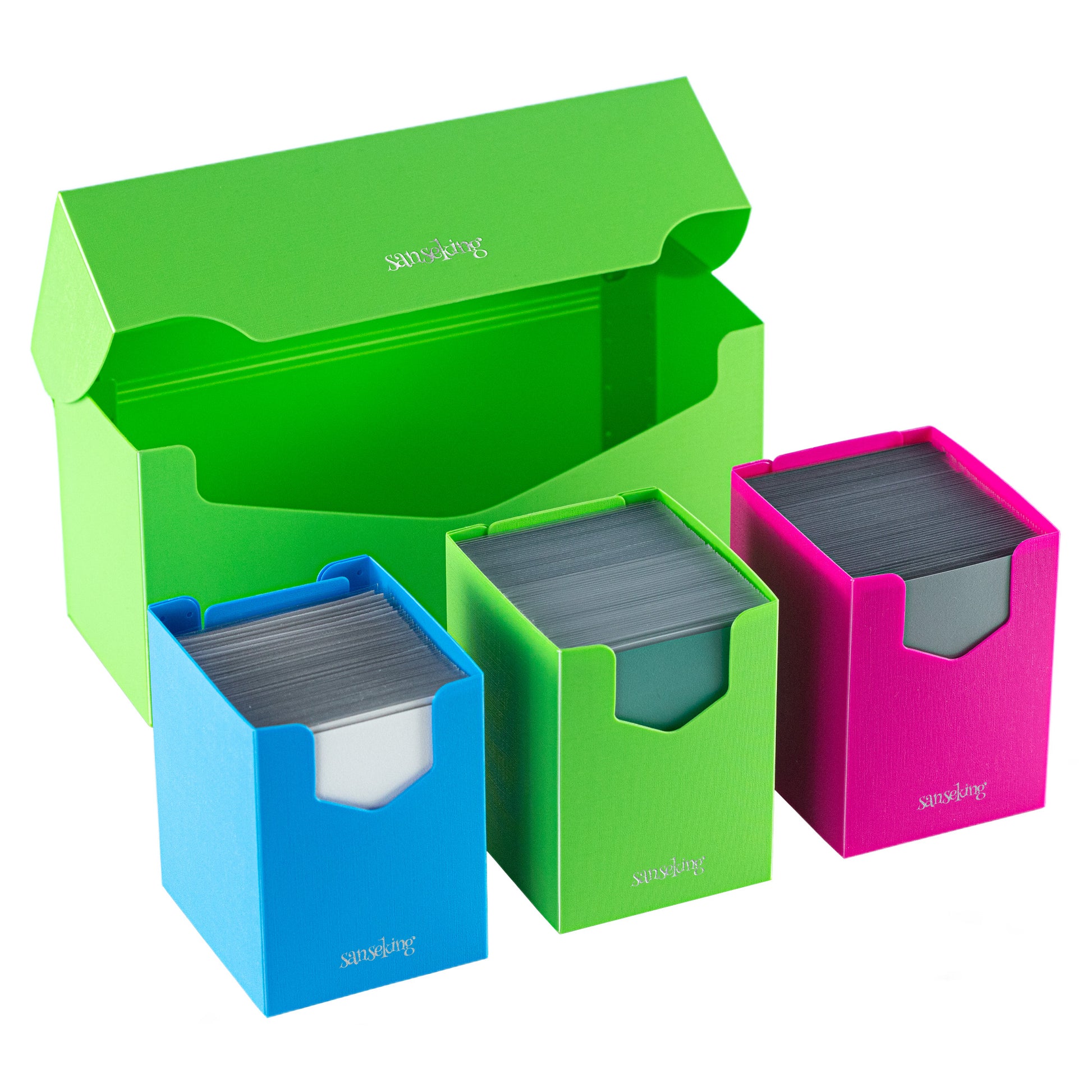 SANSEKING - PLASTIC DECK BOX (300+ CARDS) - GREEN - Immagine 4