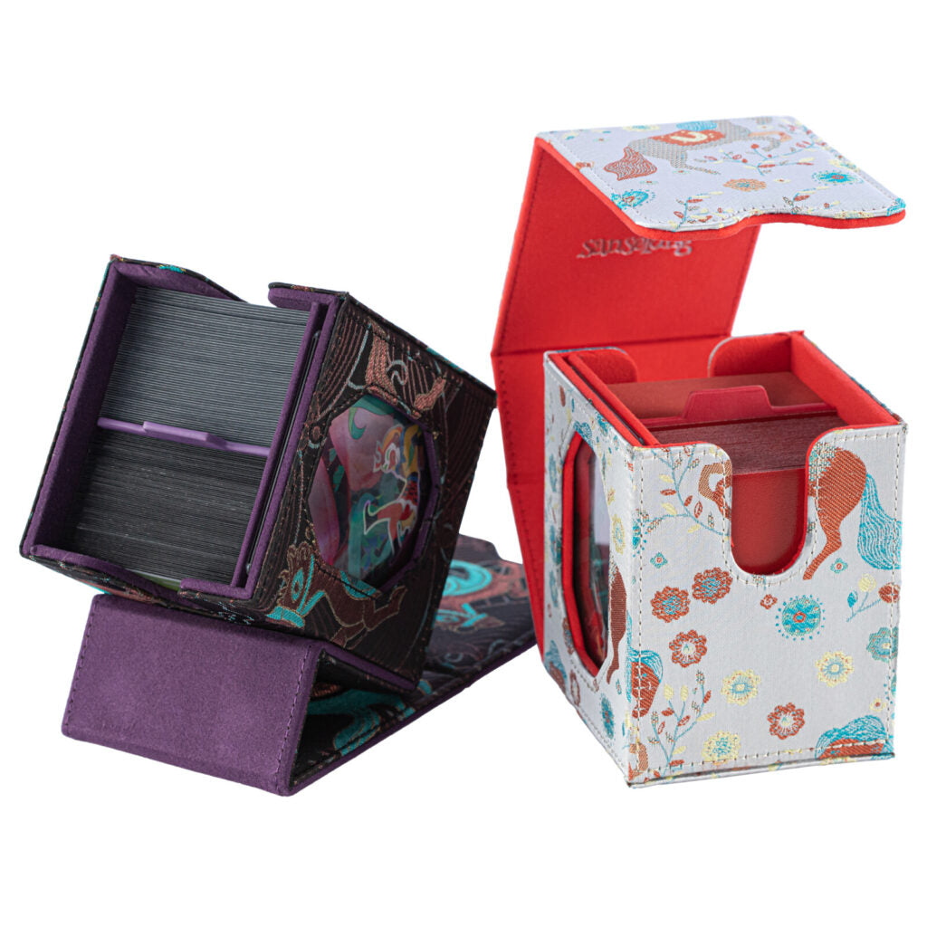 SANSEKING - BROCADE DECK BOX (130+ CARDS) - YEAR OF THE DRAGON - GOLDEN FORTUNE - Immagine 4