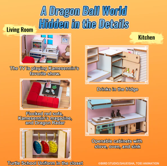 DRAGONBALL - KAME HOUSE - WOODEN SCENE - Immagine 5