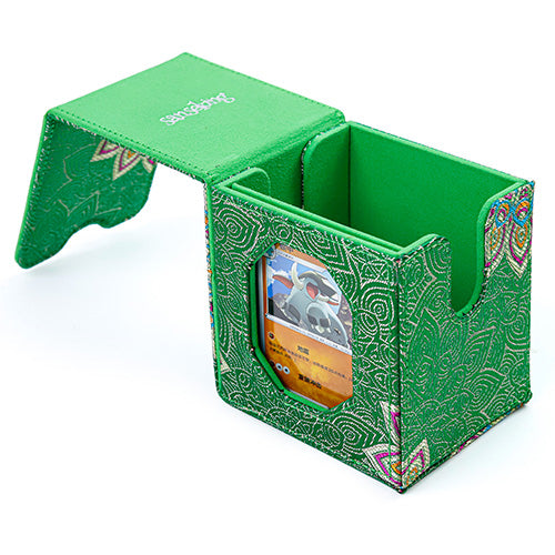 SANSEKING - BROCADE DECK BOX (130+ CARDS) - GREEN LOTUS BLOSSOM - Immagine 2