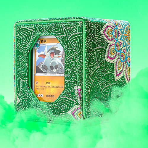 SANSEKING - BROCADE DECK BOX (130+ CARDS) - GREEN LOTUS BLOSSOM - Immagine 6