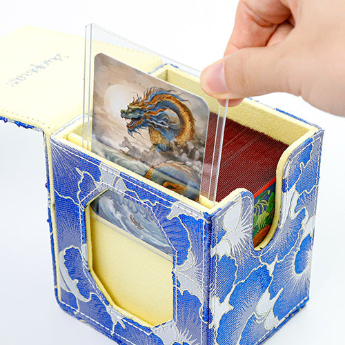SANSEKING - BROCADE DECK BOX (130+ CARDS) - SILVER LEAF SHADOW - Immagine 5