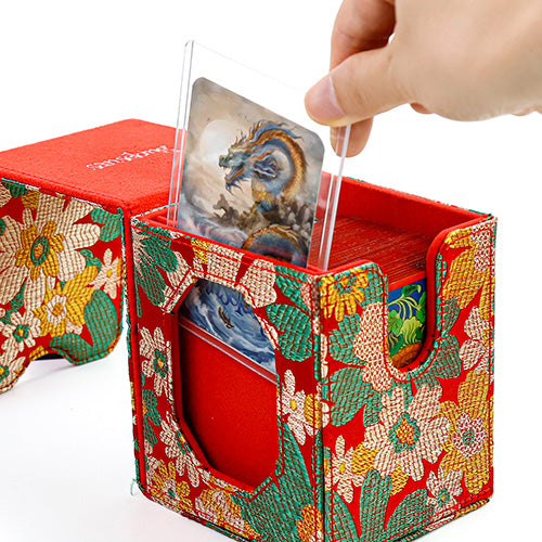 SANSEKING - BROCADE DECK BOX (130+ CARDS) - GOLDEN SUNFLOWER BOX - Immagine 4