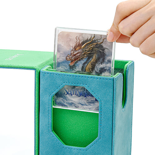 SANSEKING - DECK BOX (240+ CARDS) - ZUO BO GUI SERIES - GREEN - Immagine 5