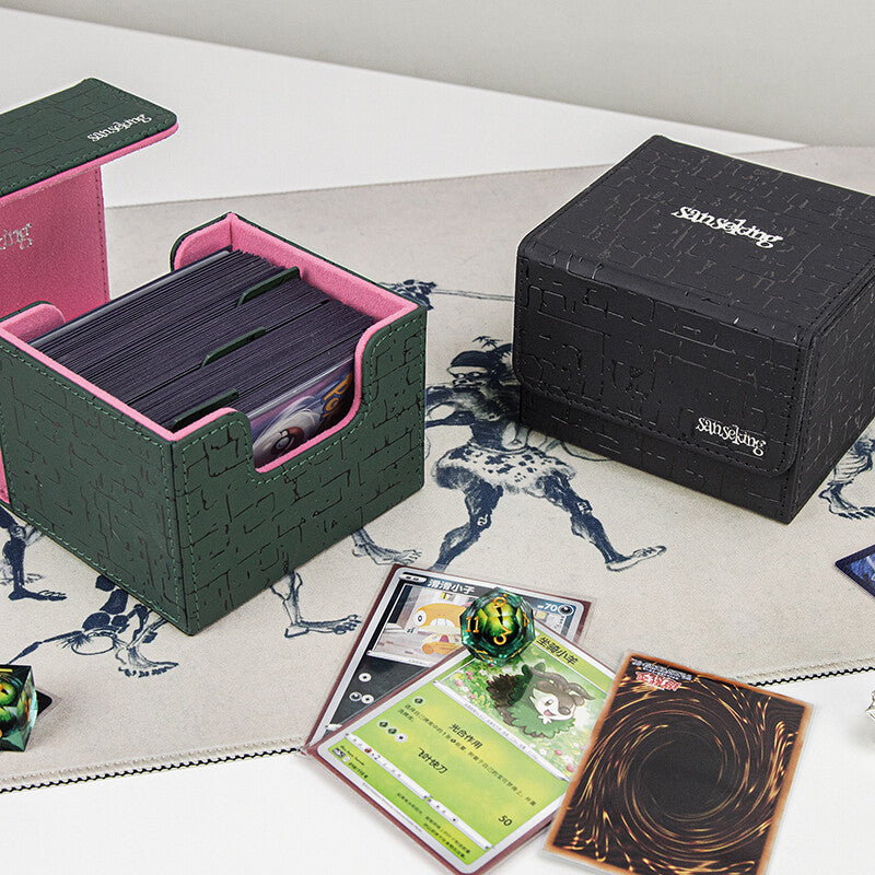 SANSEKING - PYRAMID DECK BOX (130+ CARDS) - OBSIDIAN BLACK - Immagine 4