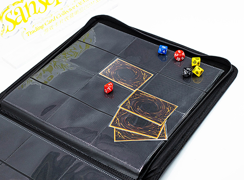 SANSEKING - SIDE LOADING ZIP CARD BINDER - PU LEATHER - 12 POCKETS BINDER - BLACK - Immagine 3