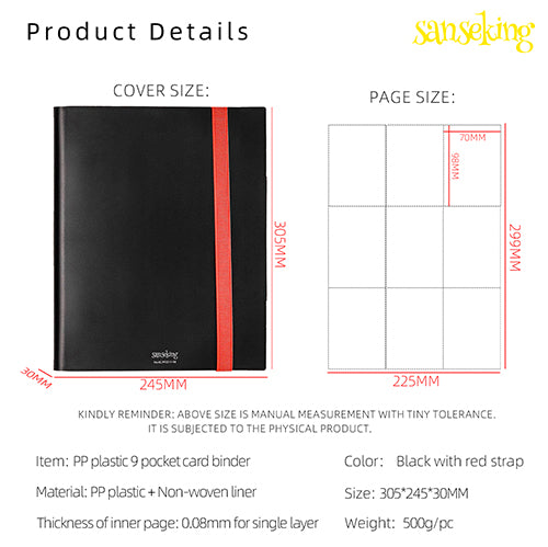 SANSEKING - 9-POCKET PP BINDER - BLACK STRAP - Immagine 6