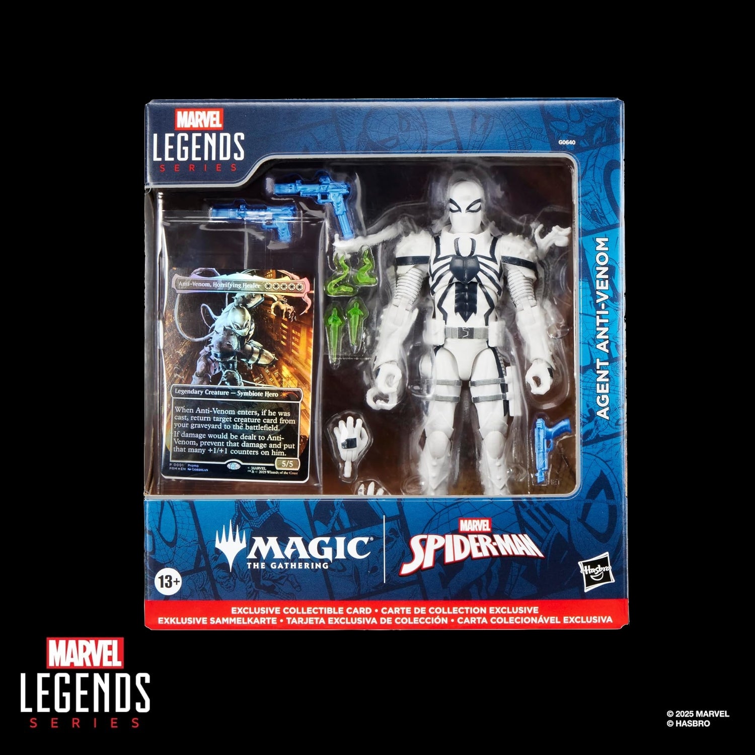 MARVEL CLASSIC LEGENDS - AGENT ANTI VENOM WHITE - ACTION FIGURE 15CM W/ MAGIC: THE GATHERING CARD - Immagine 2