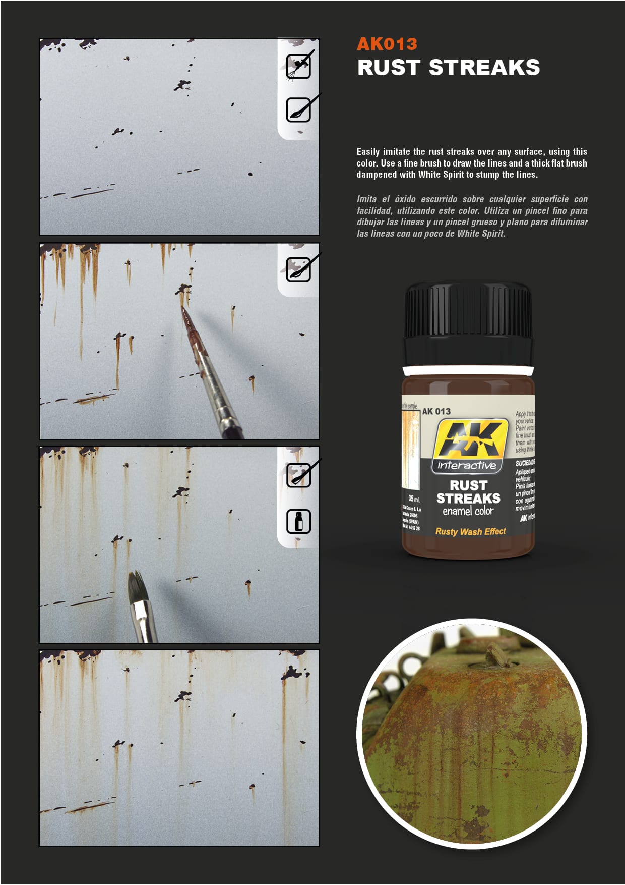 AK013 - ENAMEL EFFECTS - RUST STREAKS - 35 ML - Immagine 3