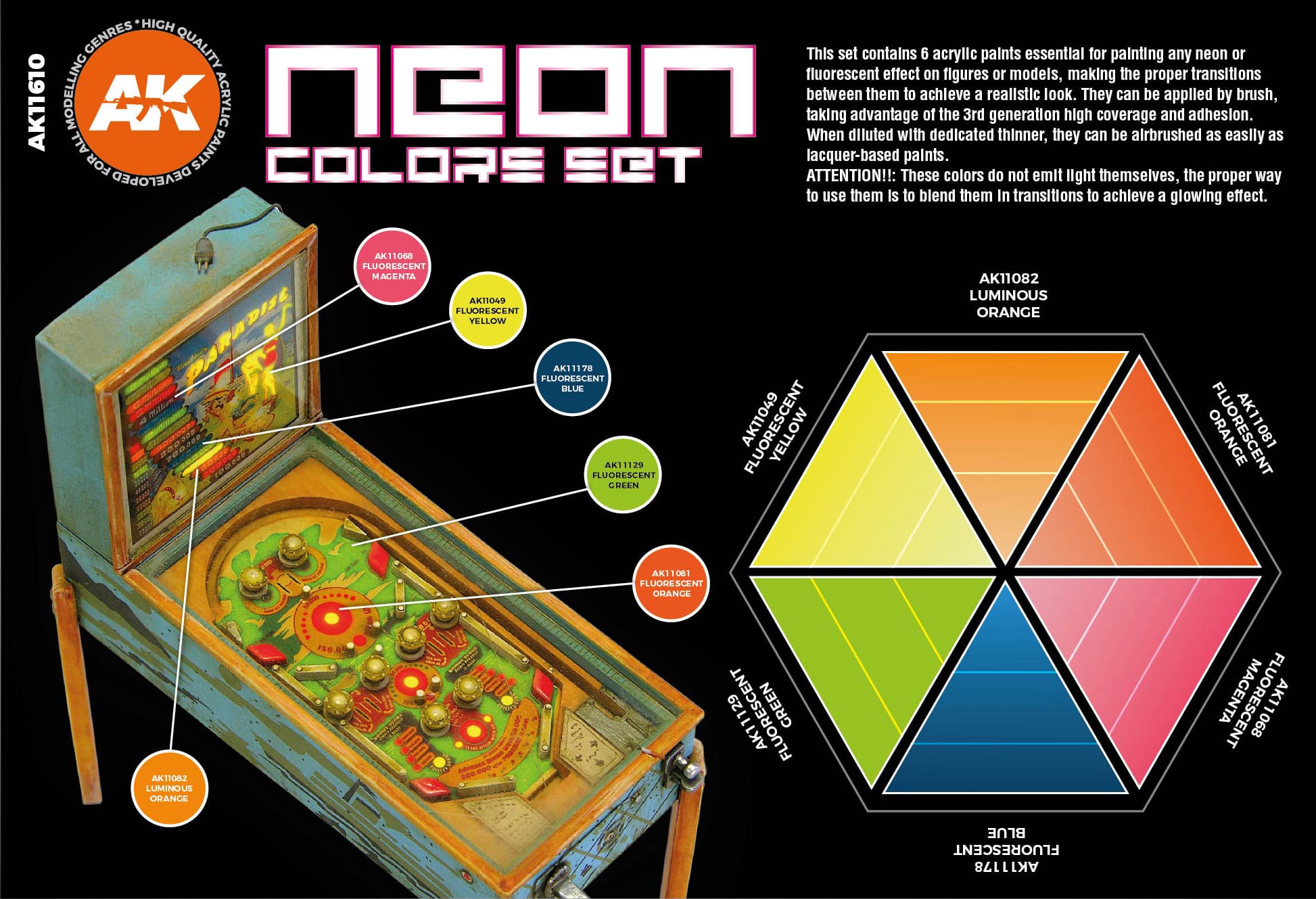 AK11610 - 3GEN ACRYLICS - NEON COLORS SET - SET DA 6 COLORI - Immagine 3