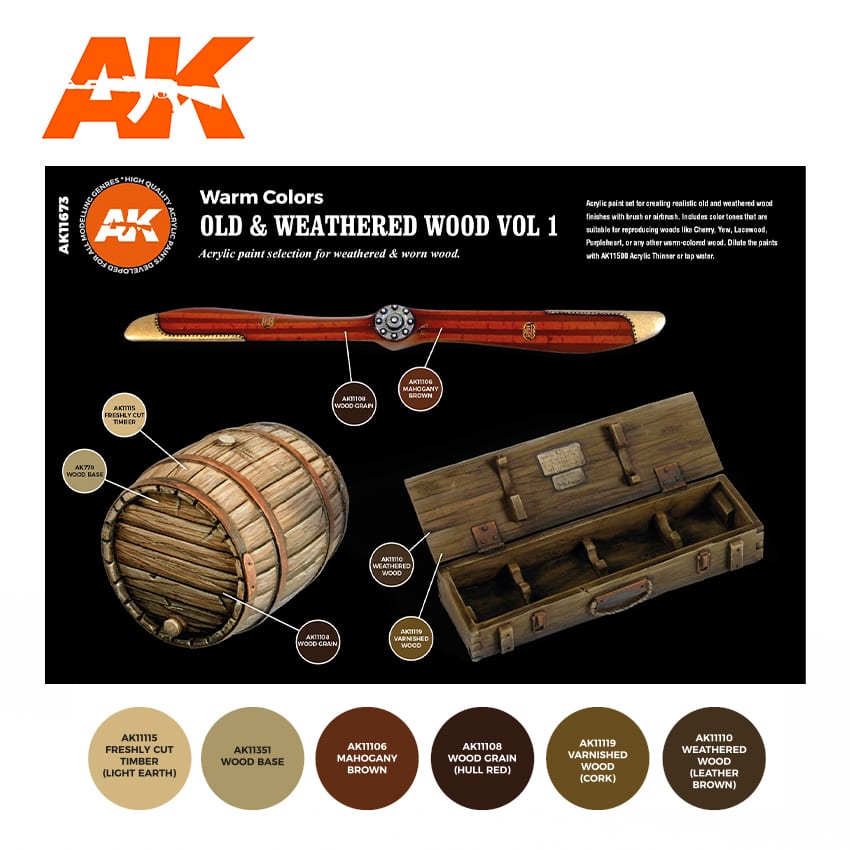 AK11673 - 3GEN ACRYLICS - OLD & WEATHERED WOOD VOL1 - SET DA 6 COLORI - Immagine 2