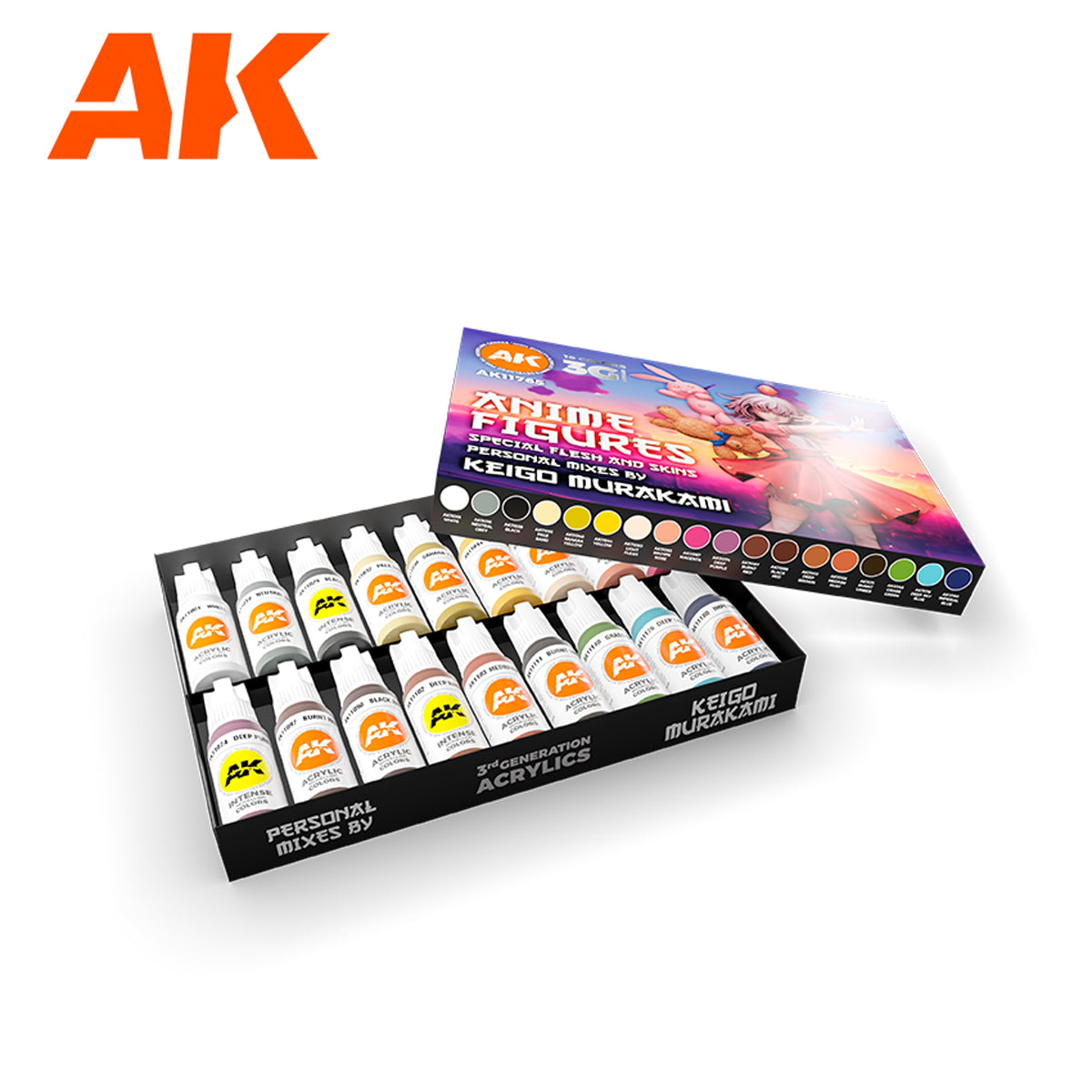 AK11765 - 3GEN ACRYLICS - ANIME FIGURES SPECIAL FLESH AND SKINS SIGNATURE SET BY KEIGO MURAKAMI - SET DA 18 COLORI - Immagine 2