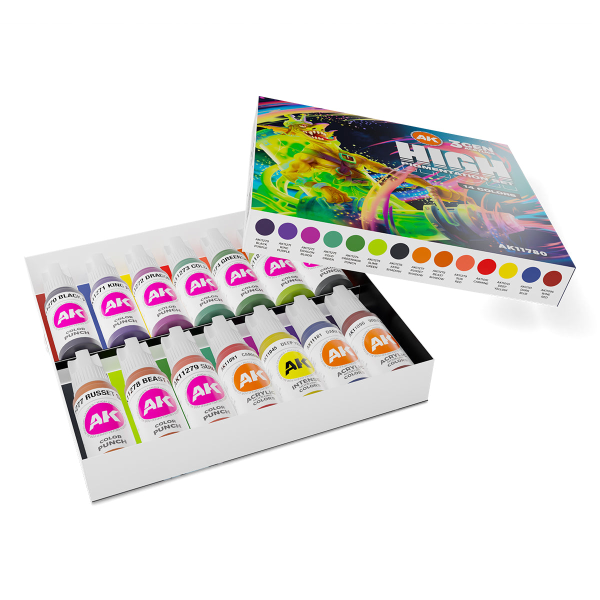 AK11780 - 3GEN ACRYLICS - HIGH PIGMENTATION SET - SET DA 14 COLORI - Immagine 2