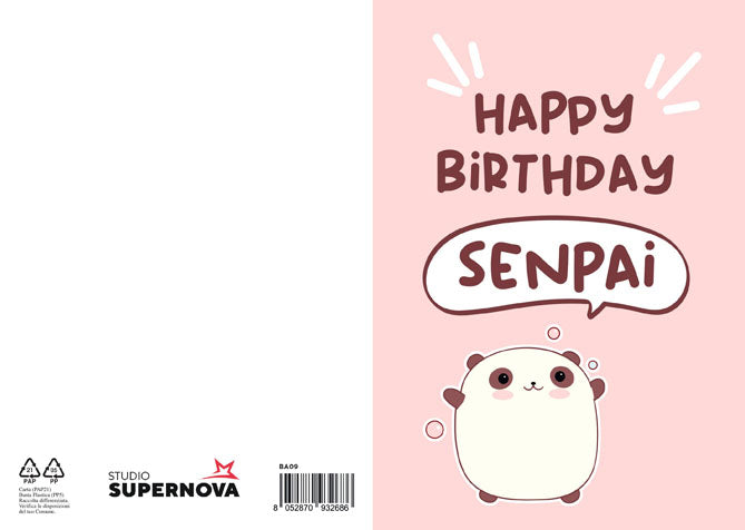 BIGLIETTO AUGURI - BA09 - MANGA SENPAI - Immagine 2