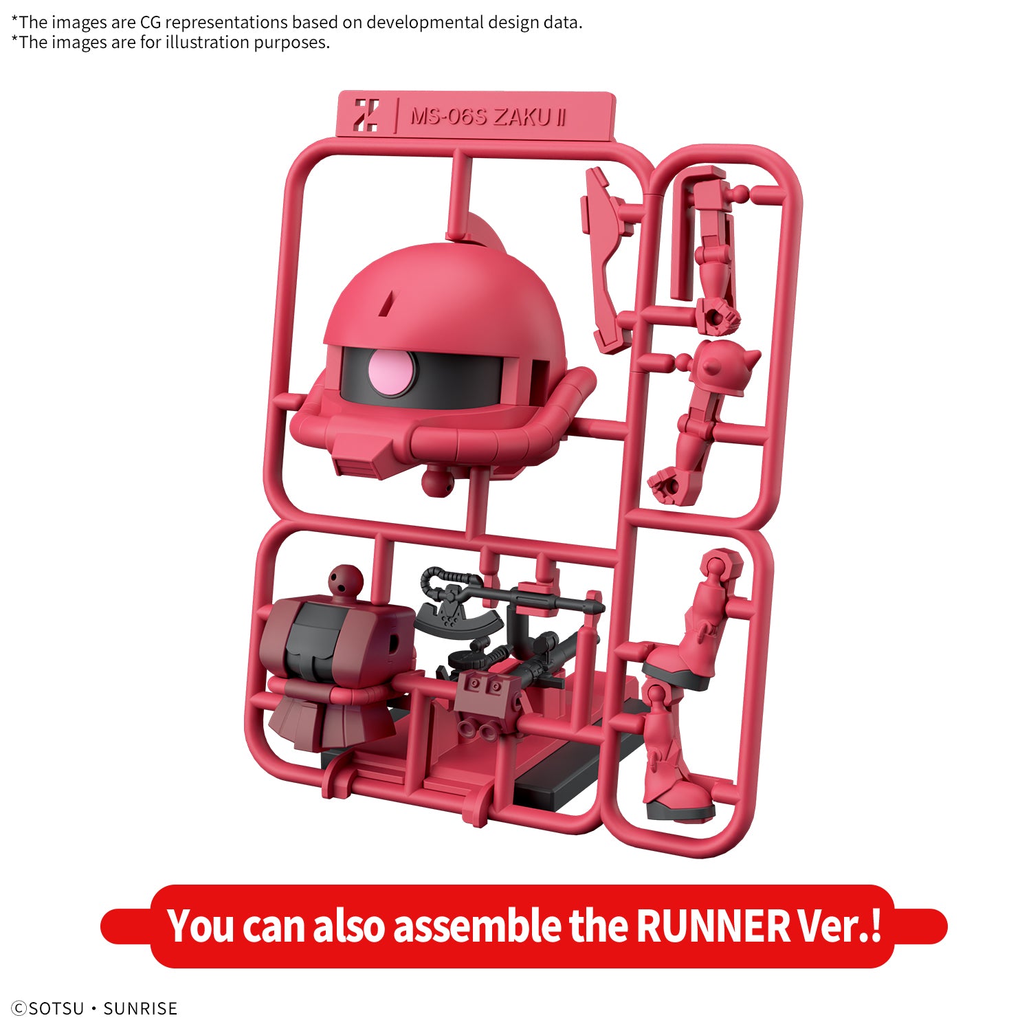MK68583 - GUNDAM - CHARZAKU-KUN DX SET (WITH RUNNER VER. RECREATION PARTS) - MODEL KIT 1/1 - Immagine 6