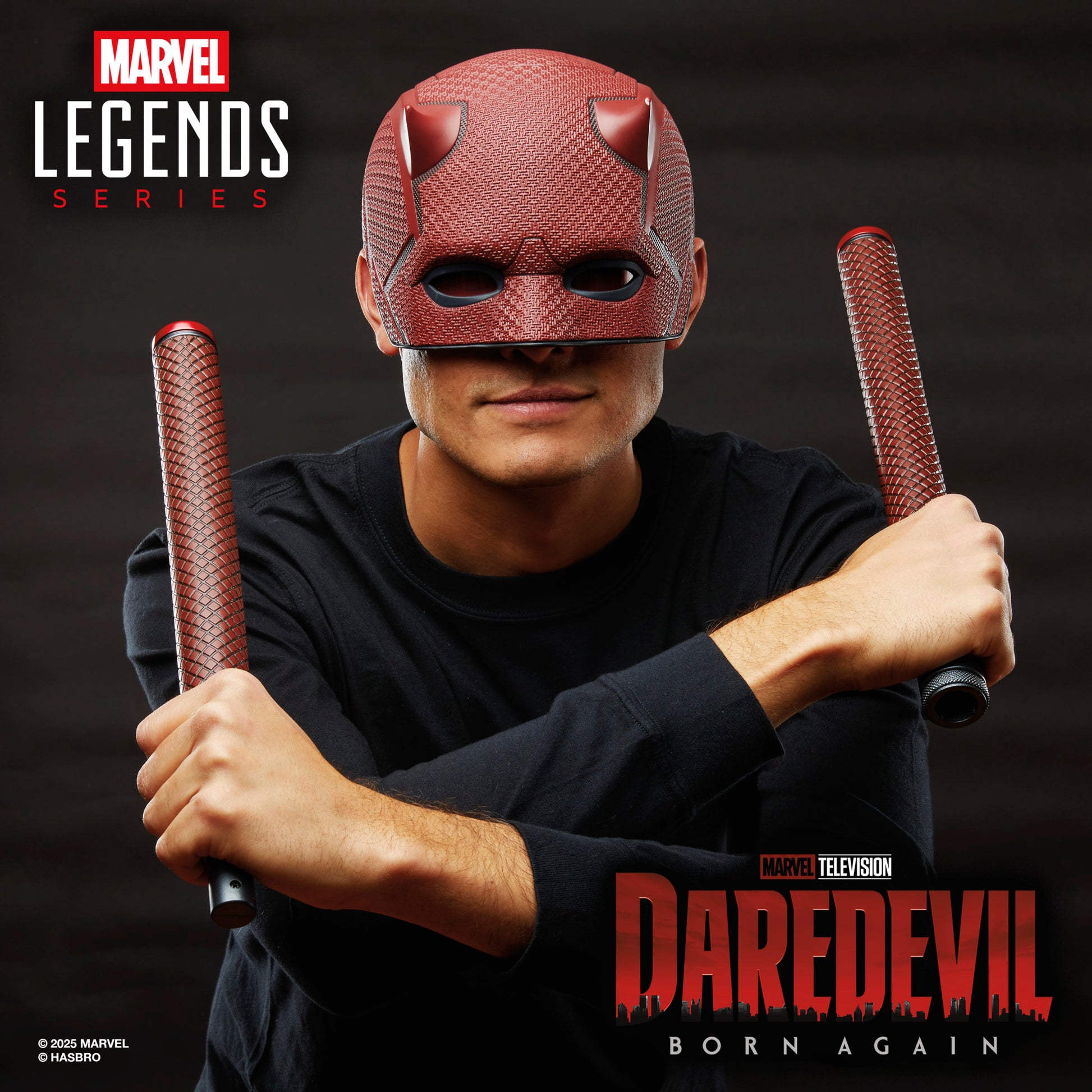 MARVEL CLASSIC - DAREDEVIL - CASCO ELETTRONICO E BILLY CLUB HORNHEAD - REPLICA 1:1 - Immagine 2