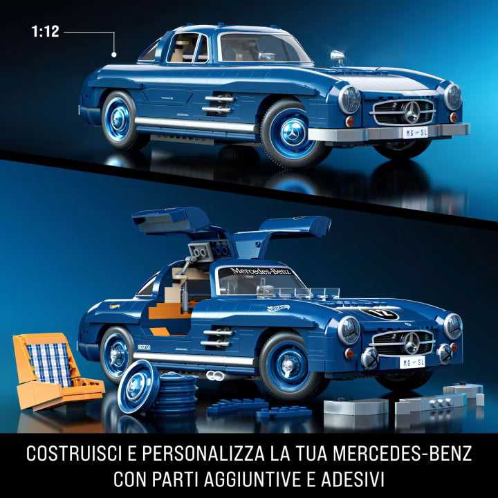 HWW25 - BRICK SHOP X HOT WHEELS - MERCEDEZ-BENZ 300 SL - SET DA COSTRUIRE - Immagine 2
