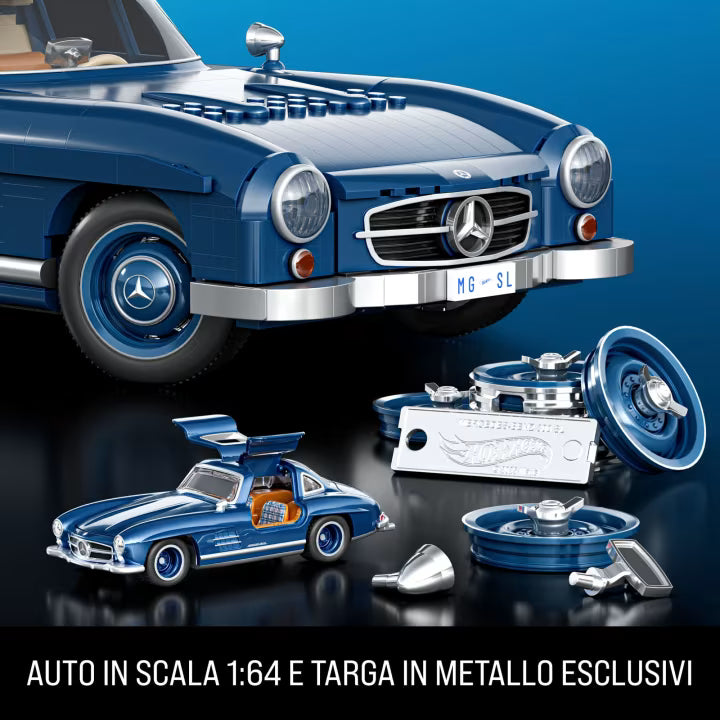 HWW25 - BRICK SHOP X HOT WHEELS - MERCEDEZ-BENZ 300 SL - SET DA COSTRUIRE - Immagine 4