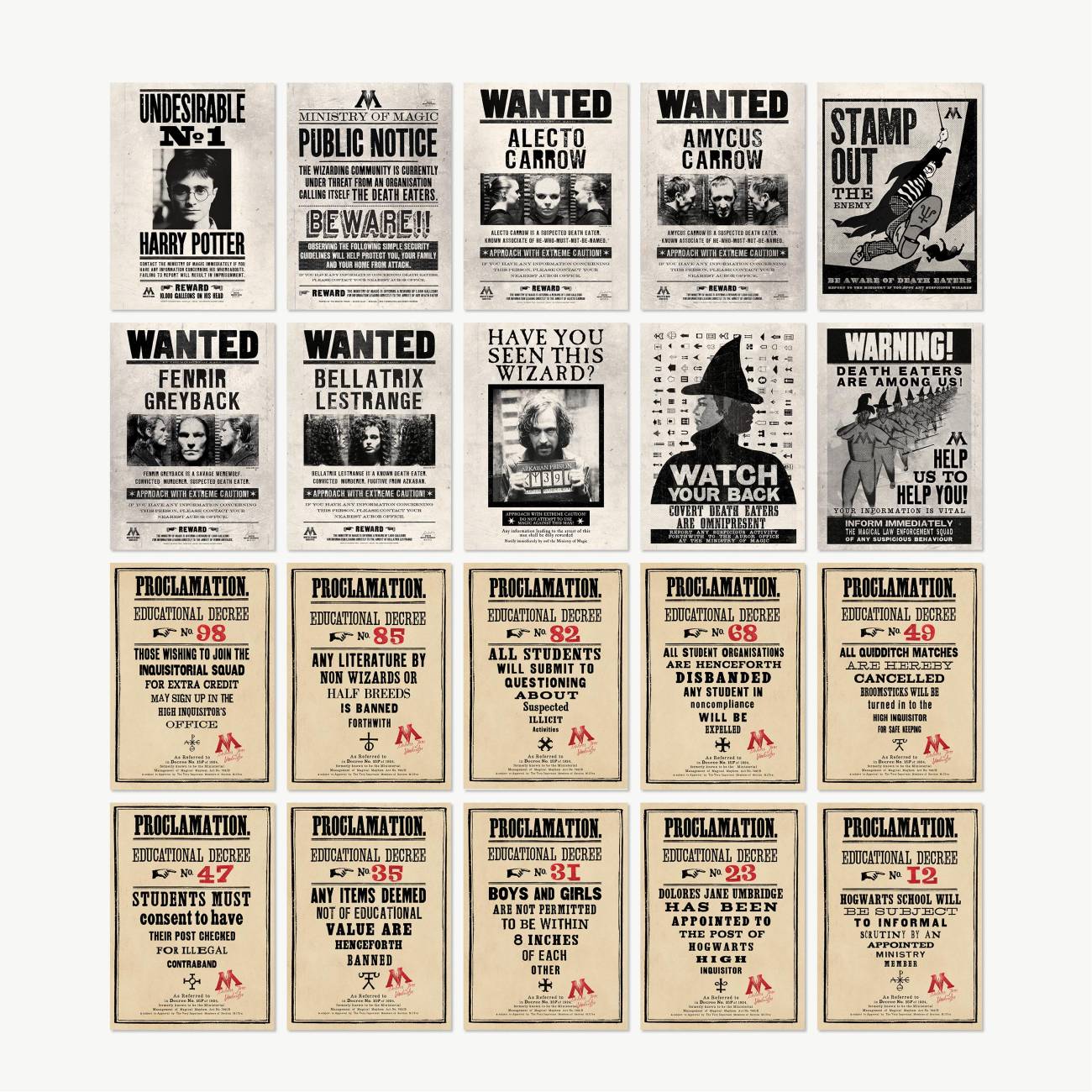 HPC07 - MINISTRY OF MAGIC: PROCLAMATIONS AND WANTED POSTERS - POSTCARD - Immagine 2