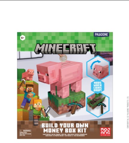 PP14535MCF - MINECRAFT - PIG BUILD YOUR OWN MONEY BOX KIT - Immagine 2