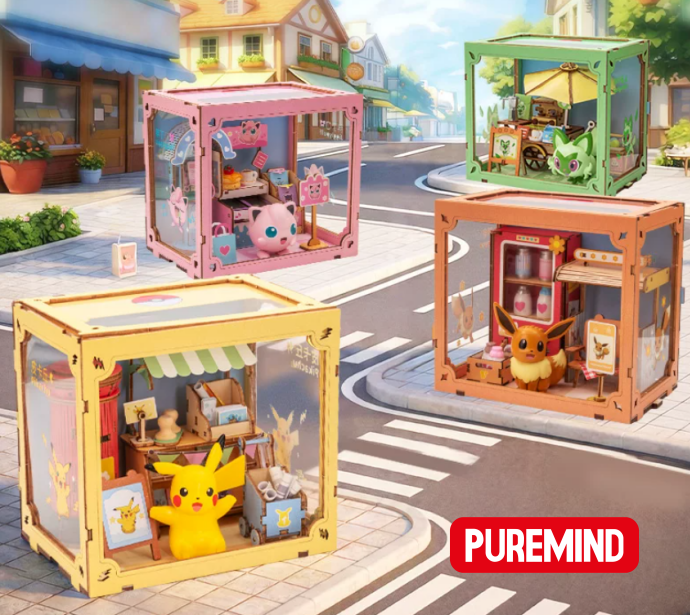 POKEMON - MINI WORLD-VIBRANT STREET SCENE - BUS STATION - EEVEE - Immagine 2