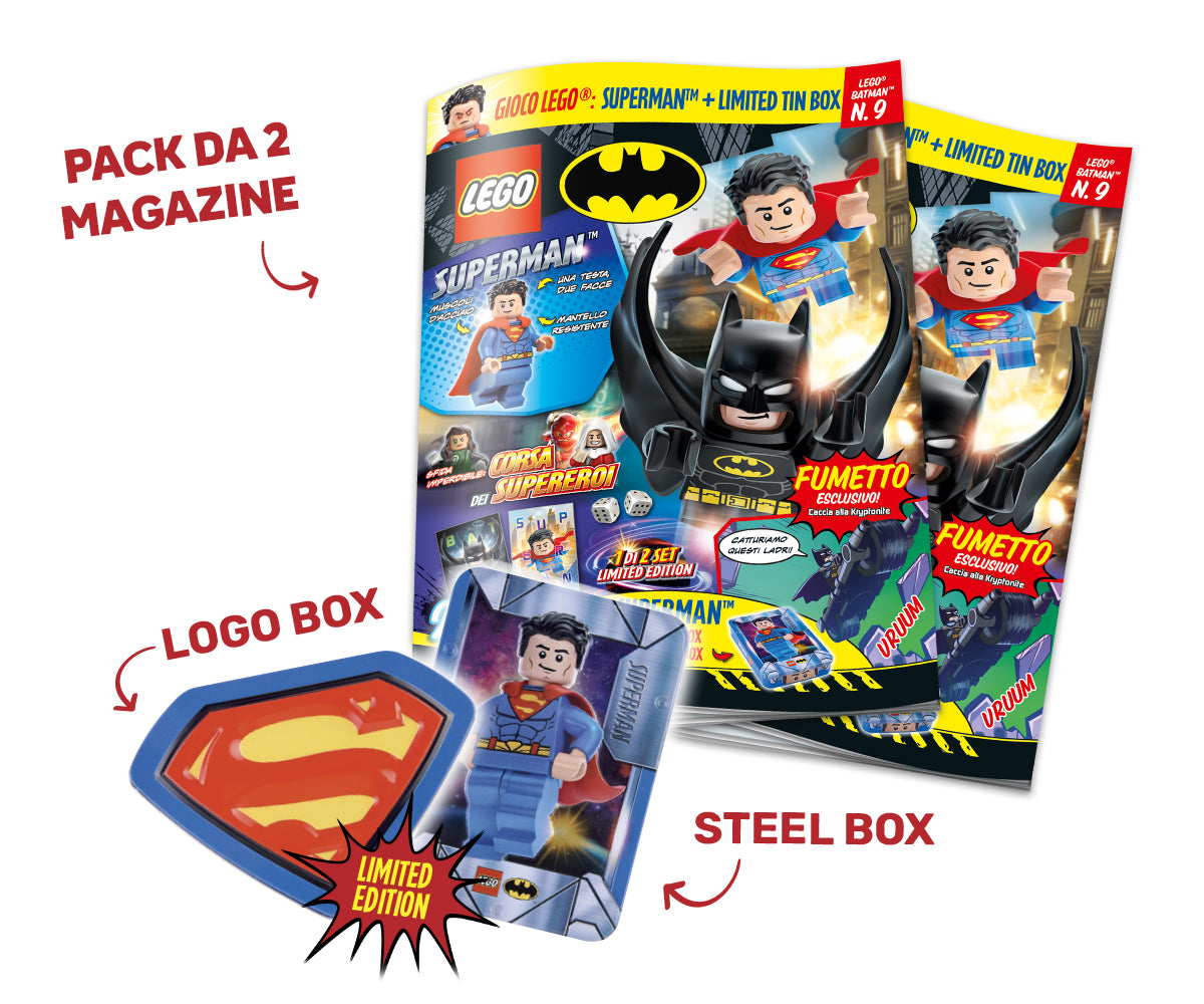 LEGO BATMAN N.9 - PACK SUPERMAN STEEL BOX + LOGO BOX - Immagine 2