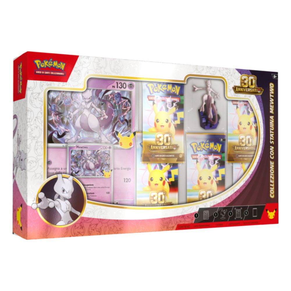 PK10452-I - POKEMON - POKEMON 30 ANNIVERSARIO - COLLEZIONE CON STATUINA MEW & MEWTWO - Immagine 2