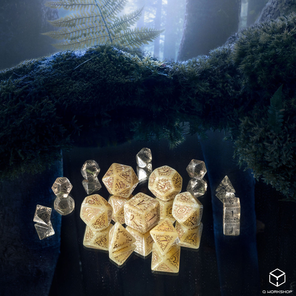 SJELV01 - JUMBO ELVISH DICE SET - ELVISH SHIMMERING BEIGE & COPPER - Immagine 4