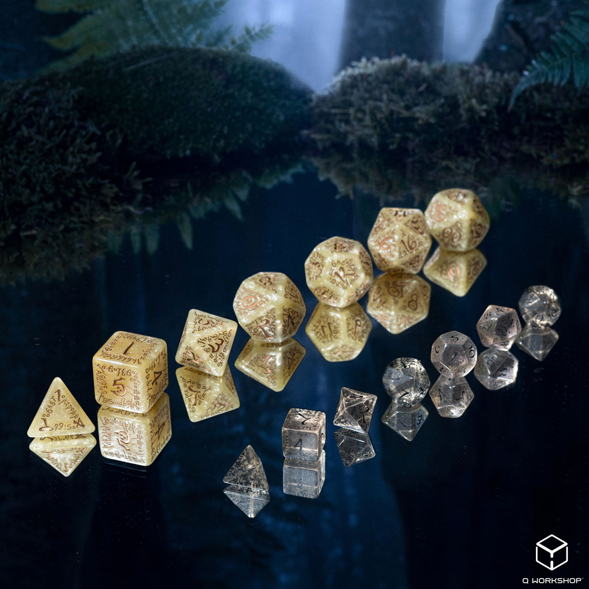 SJELV01 - JUMBO ELVISH DICE SET - ELVISH SHIMMERING BEIGE & COPPER - Immagine 5