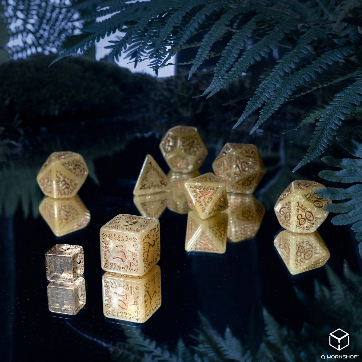 SJELV01 - JUMBO ELVISH DICE SET - ELVISH SHIMMERING BEIGE & COPPER - Immagine 6