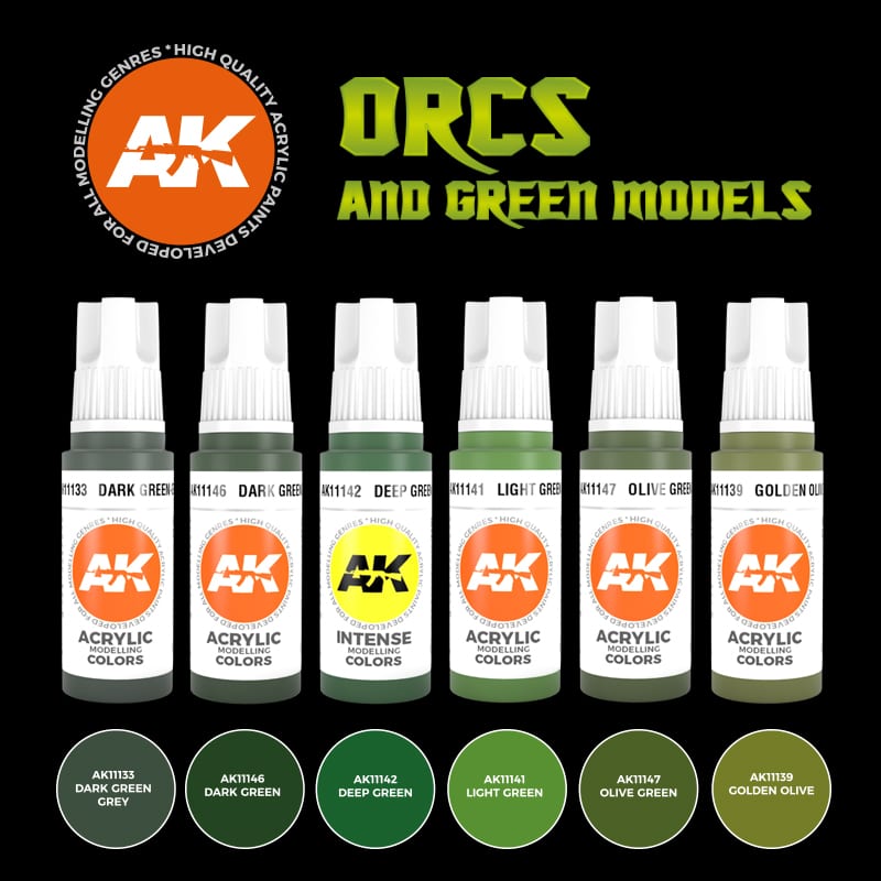AK11600 - 3GEN ACRYLICS - ORCS AND GREEN CREATURES - SET DA 6 COLORI - Immagine 2