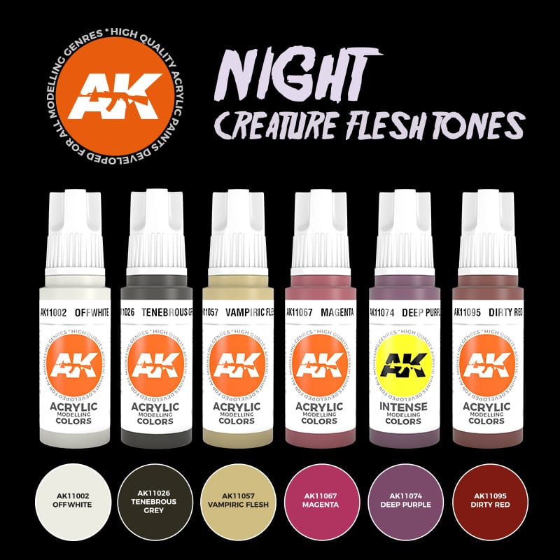 AK11602 - 3GEN ACRYLICS - NIGHT CREATURES FLESH TONES - SET DA 6 COLORI - Immagine 2
