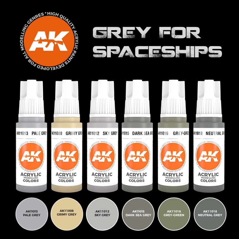 AK11614 - 3GEN ACRYLICS - GREY FOR SPACESHIPS - SET DA 6 COLORI - Immagine 2