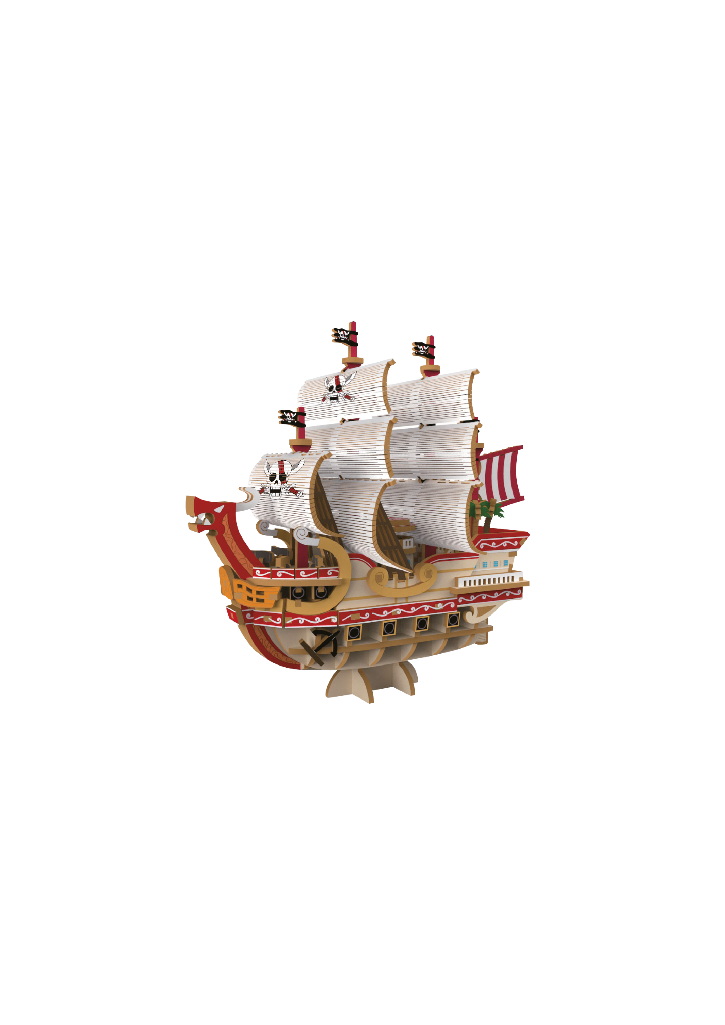WB66004 - DIY PUZZLE BOAT - ONE PIECE - WA-GU-MI RED FORCE - Immagine 2