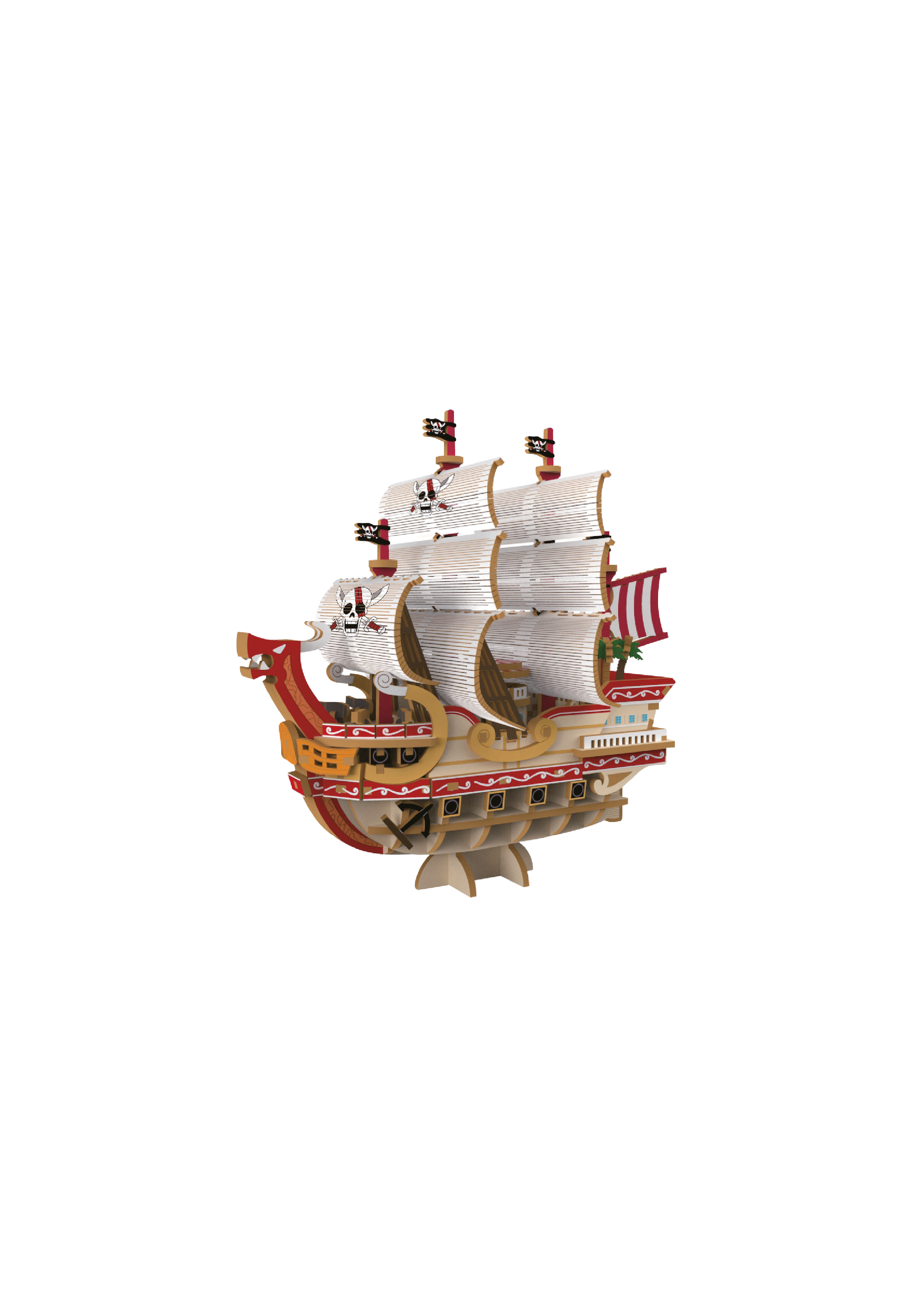 WB66004 - DIY PUZZLE BOAT - ONE PIECE - WA-GU-MI RED FORCE - Immagine 2